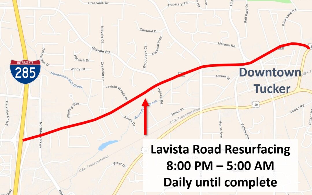 Lavista Road East of I-285 being Resurfaced